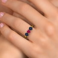 thumbnail image 4 of Gem Stone King 18K Yellow Gold Plated Silver Red Ruby and Blue Sapphire Engagement Ring for Women | 1.75 Cttw | Round 5MM | Gemstone July Birthstone | Size 5, 4 of 6