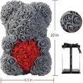 thumbnail image 2 of Rose Bear Rose Teddy Bear Hand Made Artificial Rose Flower Bear - Best Gift for Valentines Day, Mothers Day, Wedding, Anniversary, Birthday (Grey), 2 of 4