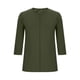 thumbnail image 2 of Camiseta de Cuello Redondo de Manga 3/4 de Color Sólido Casual con Poliéster Suave, Top de Primavera de Moda para el Uso Diario en Casa O en el Trabajo, 2 of 5