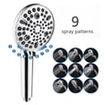 thumbnail image 4 of Yhsdtq,Special Price,9-Mode Handheld Shower, Multi-Spray Function, Portable + Fixed Head, Modern Design, For Home/Gym/Senior Living, Easy Install, Travel Ready, Stainless Steel | Plastic, Silver, 4 of 8