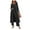 Black, variant on Ekouaer Women's Pajama Sets 3 Piece Lounge Set Long Sleeve Cardigan Sleeveless Top Pants Sweatsuit