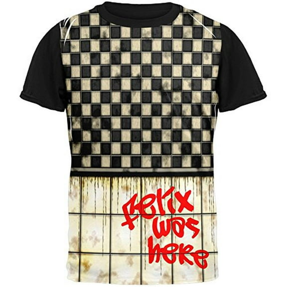 FELIX Was Here Graffiti Adult Black Back T-Shirt