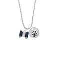 thumbnail image 2 of Delight Jewelry Silvertone Blue Torah Scroll Silvertone Script Initial Disc - B - Charm Necklace, 20"+3", 2 of 4