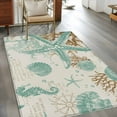 thumbnail image 3 of 3'x5' Area Rugs, Aqua Coastal Starfish Indoor Outdoor Area Rug for Living Room Bedroom, Farmhouse Nautical Seahorse Coral Washable Bathroom Rugs Kitchen Floor Carpet Mats Home Decor Aesthetic, 3 of 8
