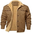 thumbnail image 2 of Men's Polar Fleece Sherpa Lined Shirt Jacket Fleece Button Down Thick Trucker Heavyweight Sweater Coat with Multi Pockets Long Sleeve Shirts Jackets Lapel Winter Warm Causal Softshell,Brown XL, 2 of 5