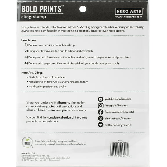Hero Arts Cling Stamps 6"X6", Abstract Fields Bold Prints