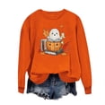 thumbnail image 2 of Inverlee Halloween Sweatshirts Women Funny Pumpkin Ghost Graphic T-shirt Stretch Round Neck Sweatshirt Long Sleeve Holiday Pullover Tops Halloween Clothes, 2 of 4