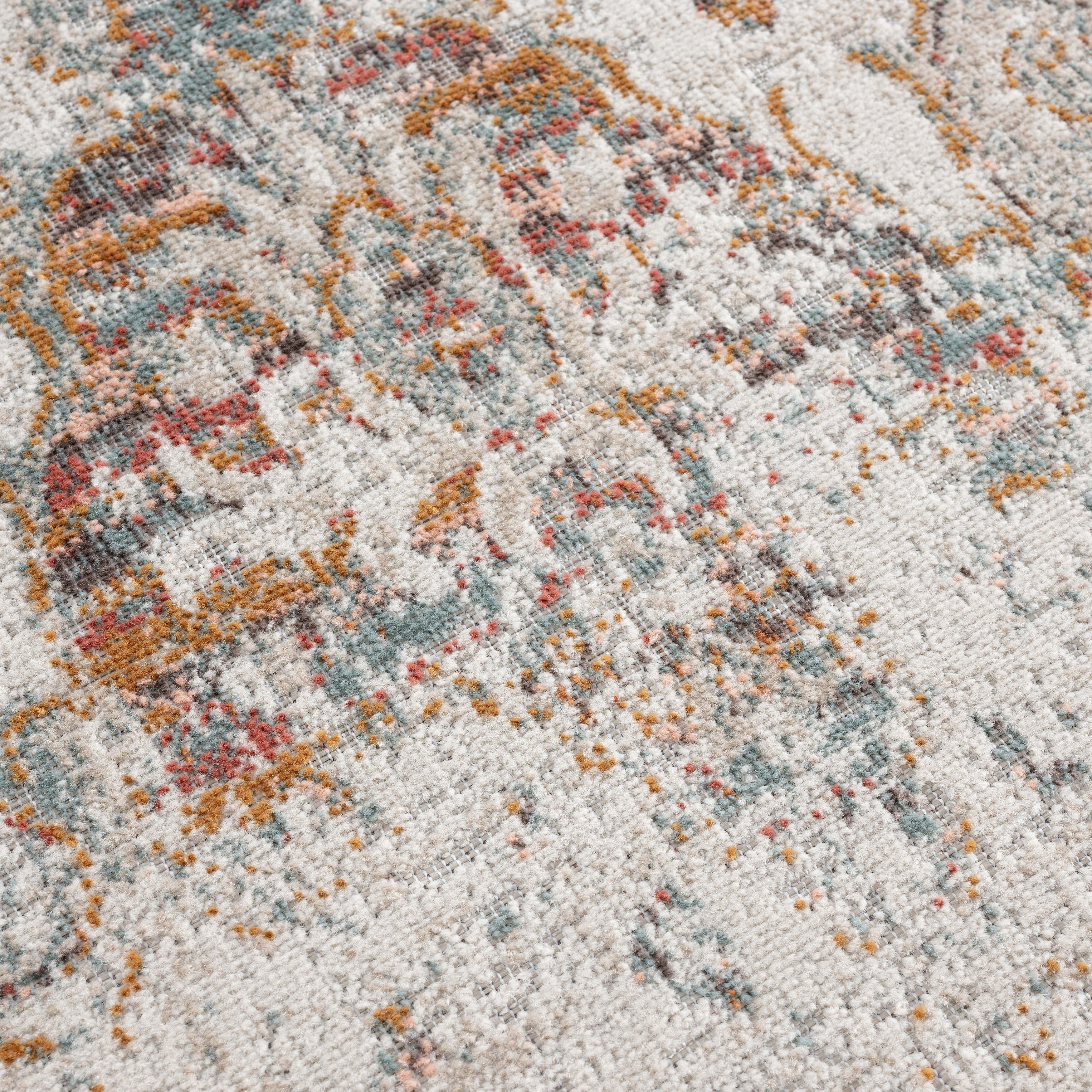 Ox Bay Blake 5'3" x 7'10" Beige/Tan Ikat Durable Performance Indoor/Outdoor Area Rug