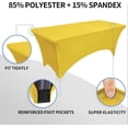 thumbnail image 4 of Spandex Table Covers for 4 Foot Tables Yellow Table Clothes for 4 Foot Rectangle Tables - Fitted Massage Lash Bed Table Cover, Stretch Tablecloth for Wedding, Birthday, Banquet, Vendor, 4 of 5