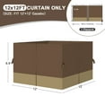 thumbnail image 2 of Aoodor 12' x 12' Gazebo Curtain Set Protecting Privacy Side Walls 4 Panels, Curtain Only - Brown and Khaki, 2 of 11