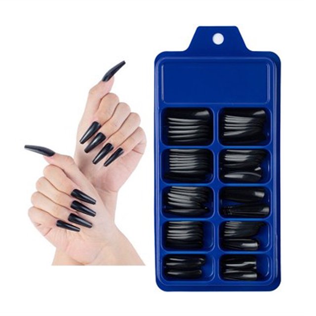 Puntas de Uñas Postizas Francesas Claras Y Naturales de 100 Uds. Presione en Uñas Postizas Uñas ABS para Salones de Uñas de Uñas DIY - Negro Salvador uñas falsas