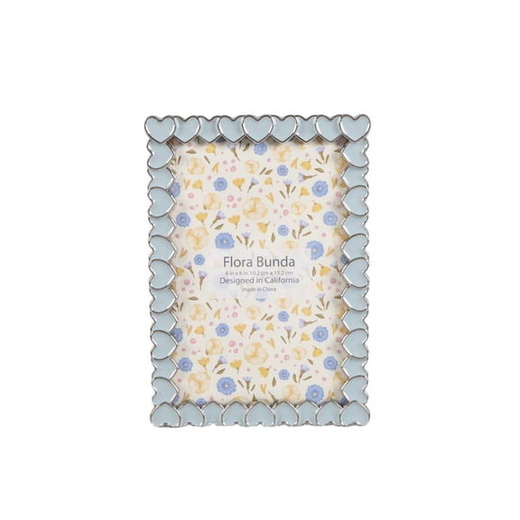 4x6 Blue Heart Zinc Alloy Frame