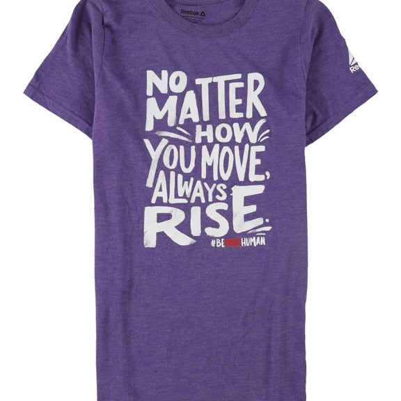 Reebok Womens Be More Human Graphic T-Shirt, Purple, X-Small