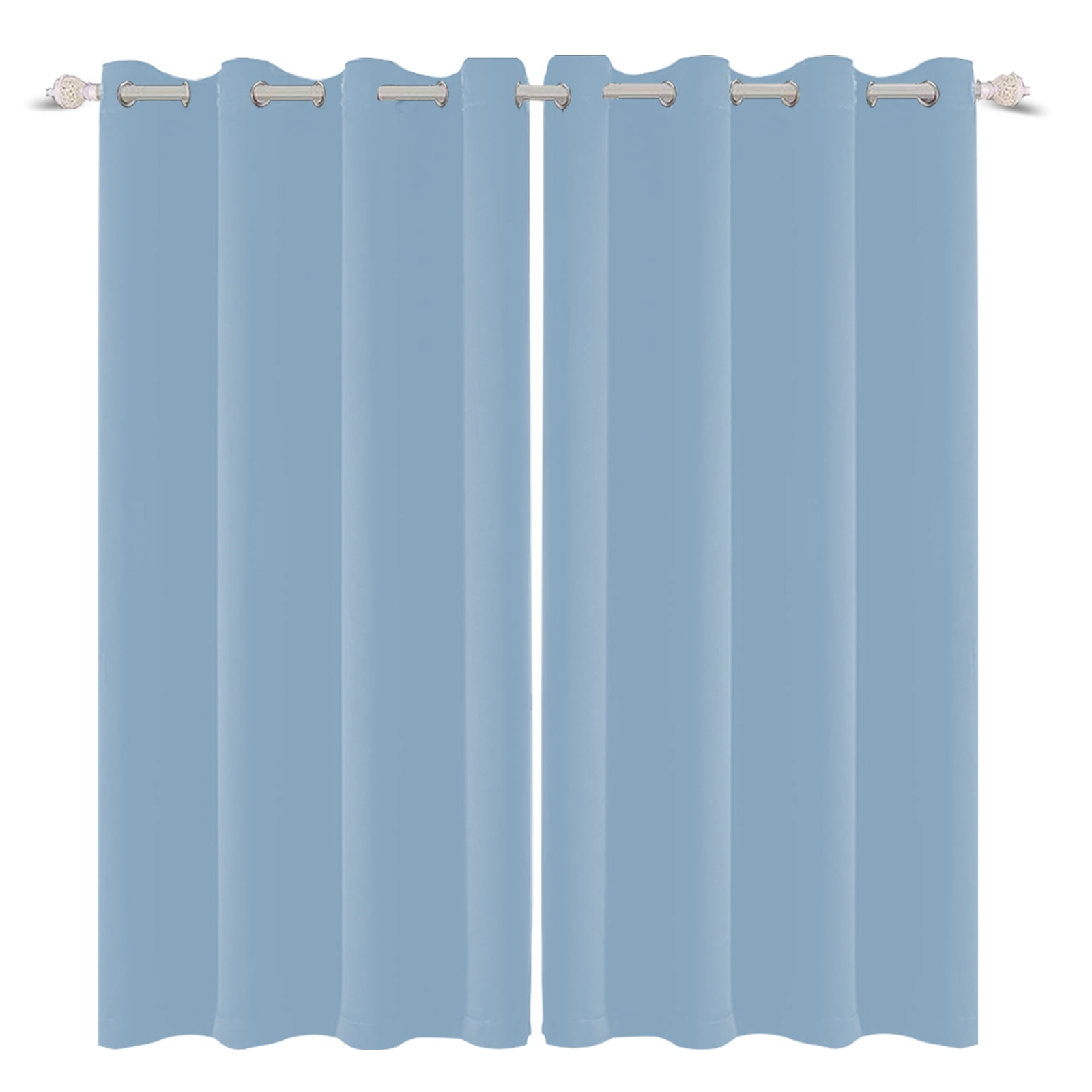 LFEEY Blackout Curtains Sky Blue, Thermal Insulated Grommet Bedroom Darkening , Blue, 52x84inch, 2 Panels