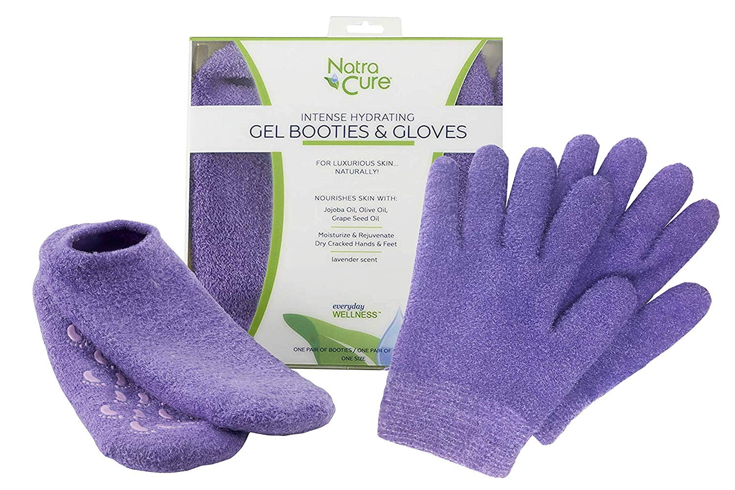 NatraCure Moisturizing Gel Booties and Gloves Set (For dry skin, dry