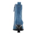 thumbnail image 2 of XYD Women Pointed Closed Toe Side Zipper Denim Boots Kitten Low Heels Ankle Booties Dress Casual Party Shoes Size 10.5 Blue, 2 of 6