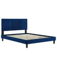 thumbnail image 3 of Modway Sofia Channel Tufted Velvet Queen Platform Bed in Navy, 3 of 8
