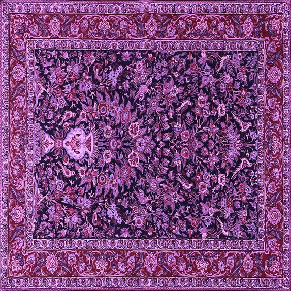 Ahgly Company Indoor Square Persian Purple Traditional Area Rugs, 6' Square