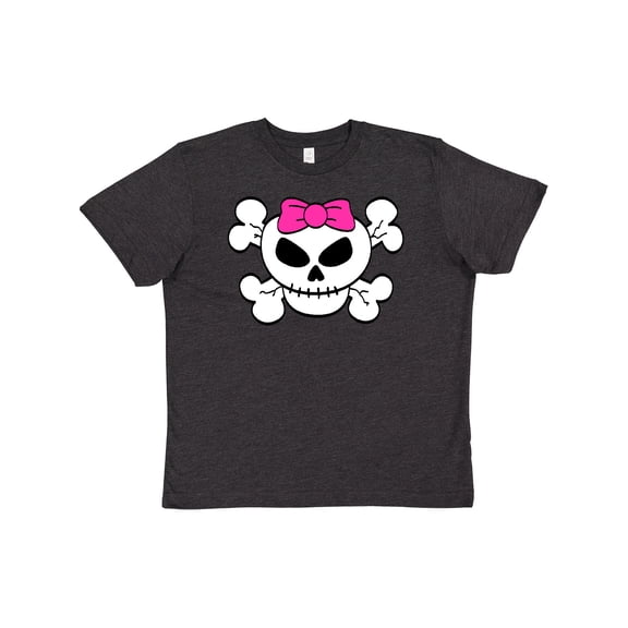 Inktastic Skull with Bow Youth T-Shirt