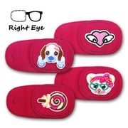 Astropic 4Pcs Eye Patches for Kids | Girls Eye Patch for Glasses | Medical Eye Patch for Children with Lazy Eye (Right Eye Coverage, Pink)