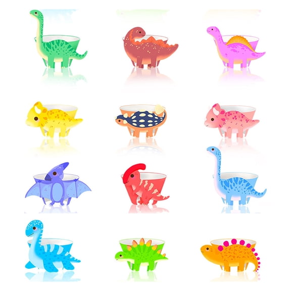 HLONK 48pcs Dinosaur Cupcake Wrappers,Baby Shower Decorations, Party Supplies for Wedding and Birthday Party，Cupcake Toppers, Cute Cake Decorations for Girl Birthday Party Supplies