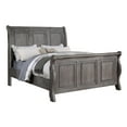 thumbnail image 3 of Bed Frame Grey Sleigh Design Headboard FB 1pc Eastern King Size Panel Bed Beautiful Wooden Bedroom Furniture Antique Gray Oak Finish, 3 of 8