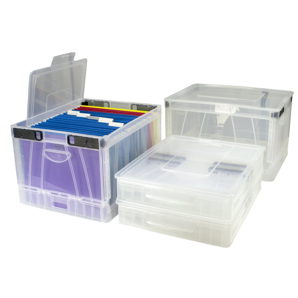 Folding Storage Cube with Lid, Clear(4 units/pack)