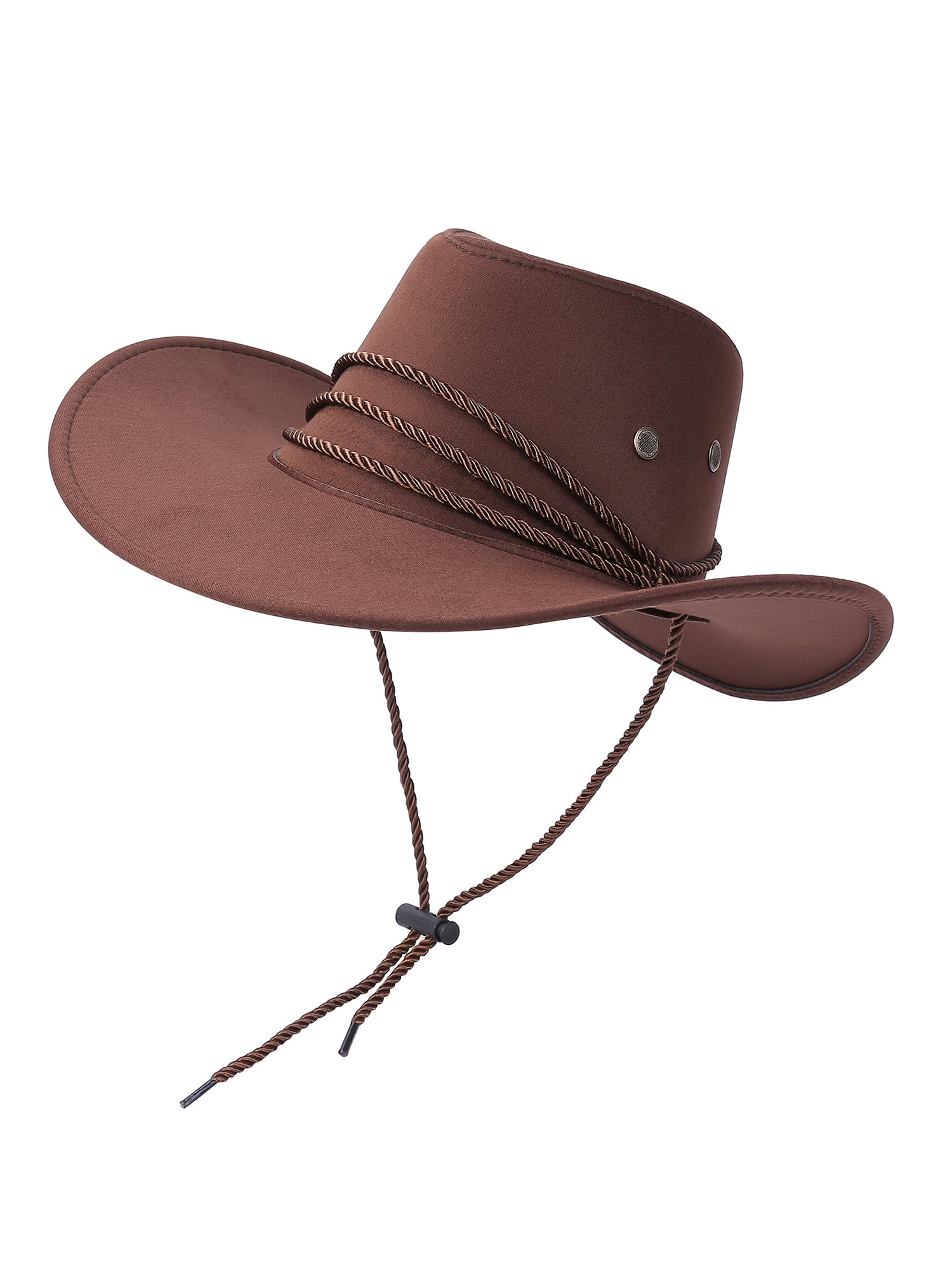 Rteyno Men Cowboy Hat Wide Brim Fedora 
