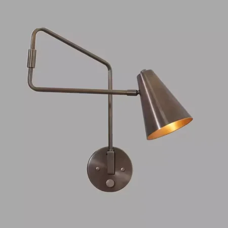 

Stilnovo Style Single Light Articulated Sconce Mid-Century Adjustble Wall Lamp Light With Raw Finish