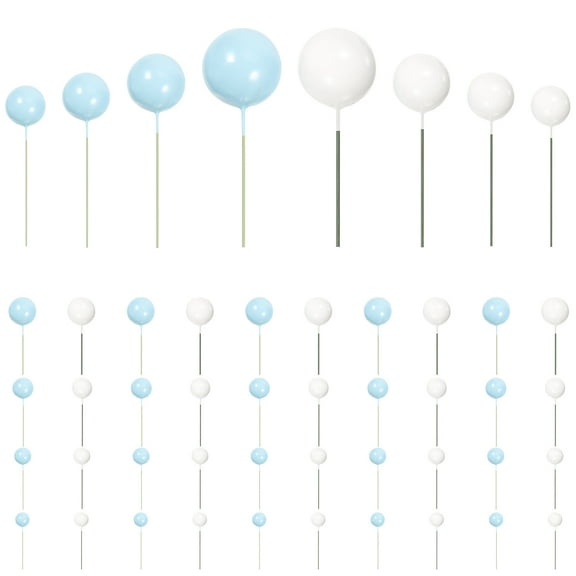 HEANUJJ Cake Picks Balls Round Ball Shaped Cake Decorative Picks Blue 48Pcs