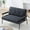 Black, variant on 53"W Upholstered Metal Framed Loveseat Sofa, Beige