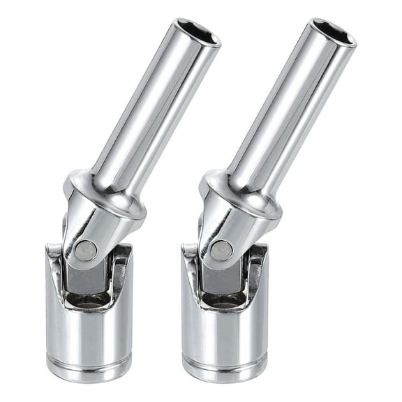 Uxcell 2pcs 3/8" Drive Universal Joint Socket 8mm CR-V Metric 6-Point Rotation Swivel Flex Socket