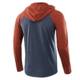 thumbnail image 3 of Krdevn Men's Casual Color Matching Raglan Sleeves Drawstring Hoodie Long Sleeve T Shirt Top Blouse,XL, 3 of 3