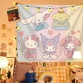 thumbnail image 4 of Tapiz de hello kitty para decoración, tela colgante melodada, fondo de montaje en pared para dormitorio de niña, Cinnamorolled, 4 of 4