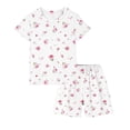thumbnail image 4 of Kids Girls Fashion Cute Print Loose Short Sleeve Top Shorts Set Homewear Set, 4 of 8