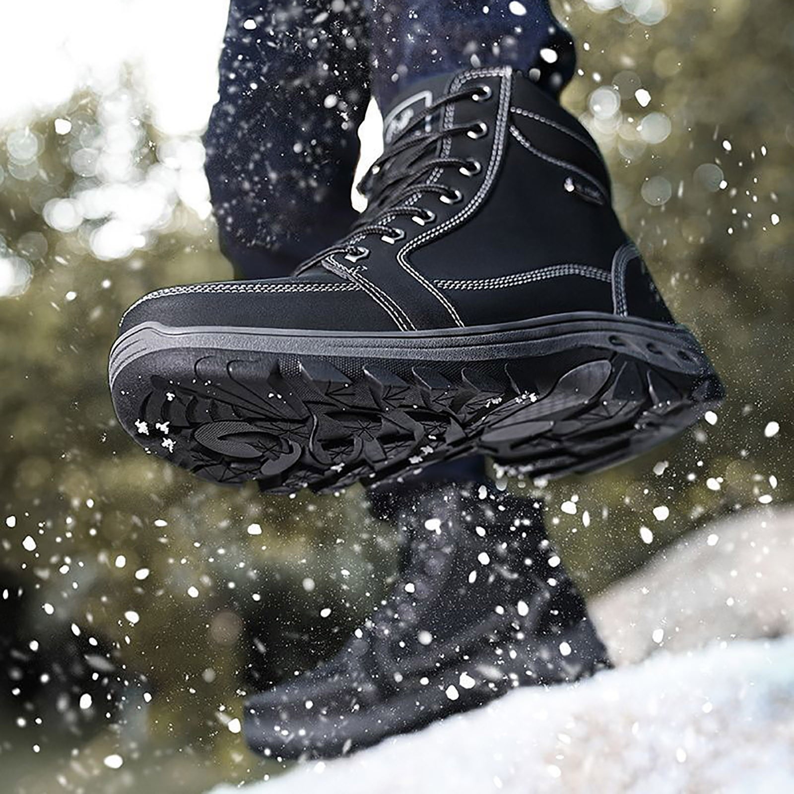 nsendm Men Shoes Adult Male Weather Proof Shoes Women Non Slip and Collision Prevention Soft Plush Inner Layer Thermal Snow Boots Winter Guys Boots