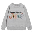 thumbnail image 4 of Toddler Girl Long Sleeve Sweatshirts Graphic Prints Sweatshirt Crewneck Cute Drop Shoulder Pullover Tops Size 3-4T ,Gray, 4 of 5