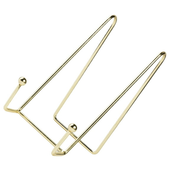Worgeous Golden Metal Book Display Rack for Storing Dishes in Kitchen or Restaurant Suitable for Photos and Plates