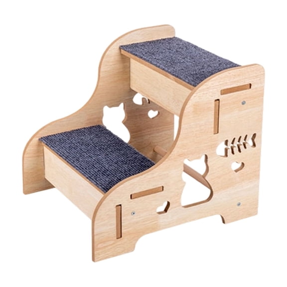 Bisitoy Dog Ramp for Stairs, Non-Slip Dog Stairs, Sturdy Wooden Pet Steps for Small Dogs and Cats Fits Staircase Indoor, Assist for Injured and Older Pet (A)
