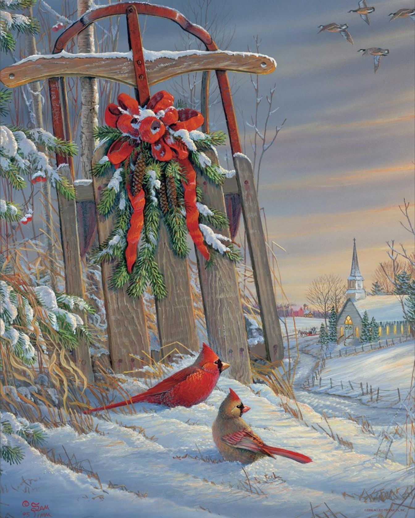 White Mountain Puzzles Friends In Winter 1000-Piece Jigsaw Puzzle – Cozy New England Winter Scene
