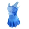 thumbnail image 3 of LIUHUO Figure Skating Dress Custom Made Stretchy Blue Spandex Breathable Ice Skating Dress Girls Women Embellished with Diamonds, 3 of 9