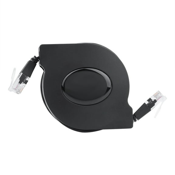 1pc New Adjustable Retractable CAT6 RJ45 Lan Network Cable Cord Black (2m)