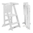 thumbnail image 2 of Little Partners Learn 'N Fold Learning Tower, Foldable Toddler Tower Baby Kitchen Stool - Kitchen Stool Helper Adjustable Ladder for Kids Ages 2 to 6 - Soft White, 2 of 12