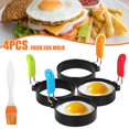thumbnail image 1 of Nonstick Egg Rings Set of 4  Crumpet Ring Mold Shaper for English Muffins Pancake Cooking Griddle, 1 of 9