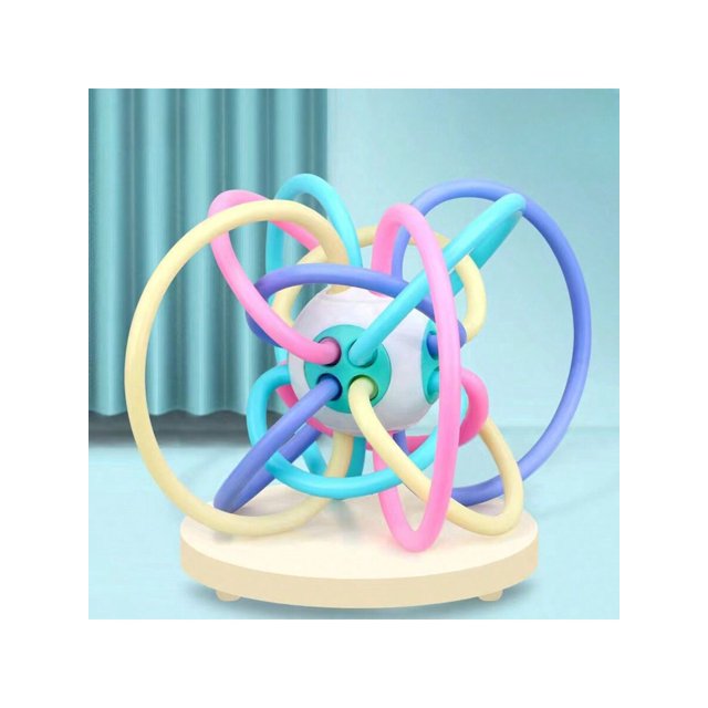 Infant Manhattan Ball, Baby Teether, Rattle & Hand Grasp Ball For 0-3 Year Olds - Baby Toys