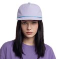 thumbnail image 6 of TOPTIE 5-Panel Rope Snapback Baseball Cap, Adjustable Flat Brim Hat, Quick Dry Soft Top Cap for Men Women Outdoor - Light Purple/Light Blue, 6 of 7