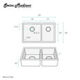thumbnail image 3 of Swiss Madison SM-KU725B Rivage 33" Undermount Double Basin Stainless Steel Kitchen Sink -, 3 of 10