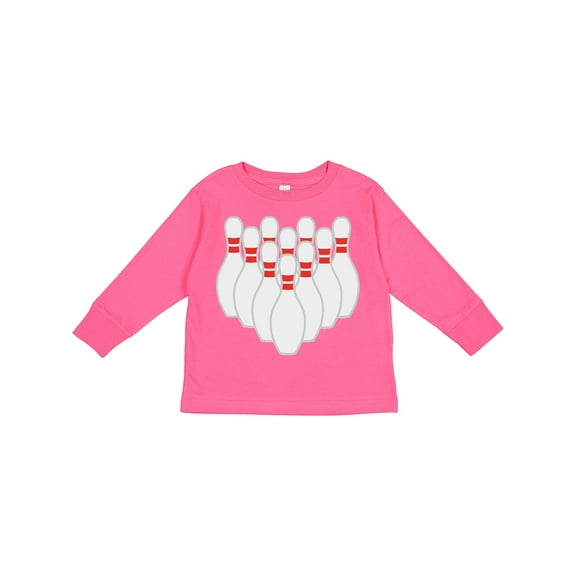 Inktastic Ten Pins for Bowling Boys or Girls Long Sleeve Toddler T-Shirt