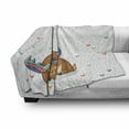 thumbnail image 3 of Moose Soft Flannel Fleece Throw Blanket, Colorful Antlers Boho Deer Retro Winter Rain Pattern Rainbow Heart Animal Theme, Cozy Plush for Indoor and Outdoor Use, 50" x 60", Multicolor, by Ambesonne, 3 of 6