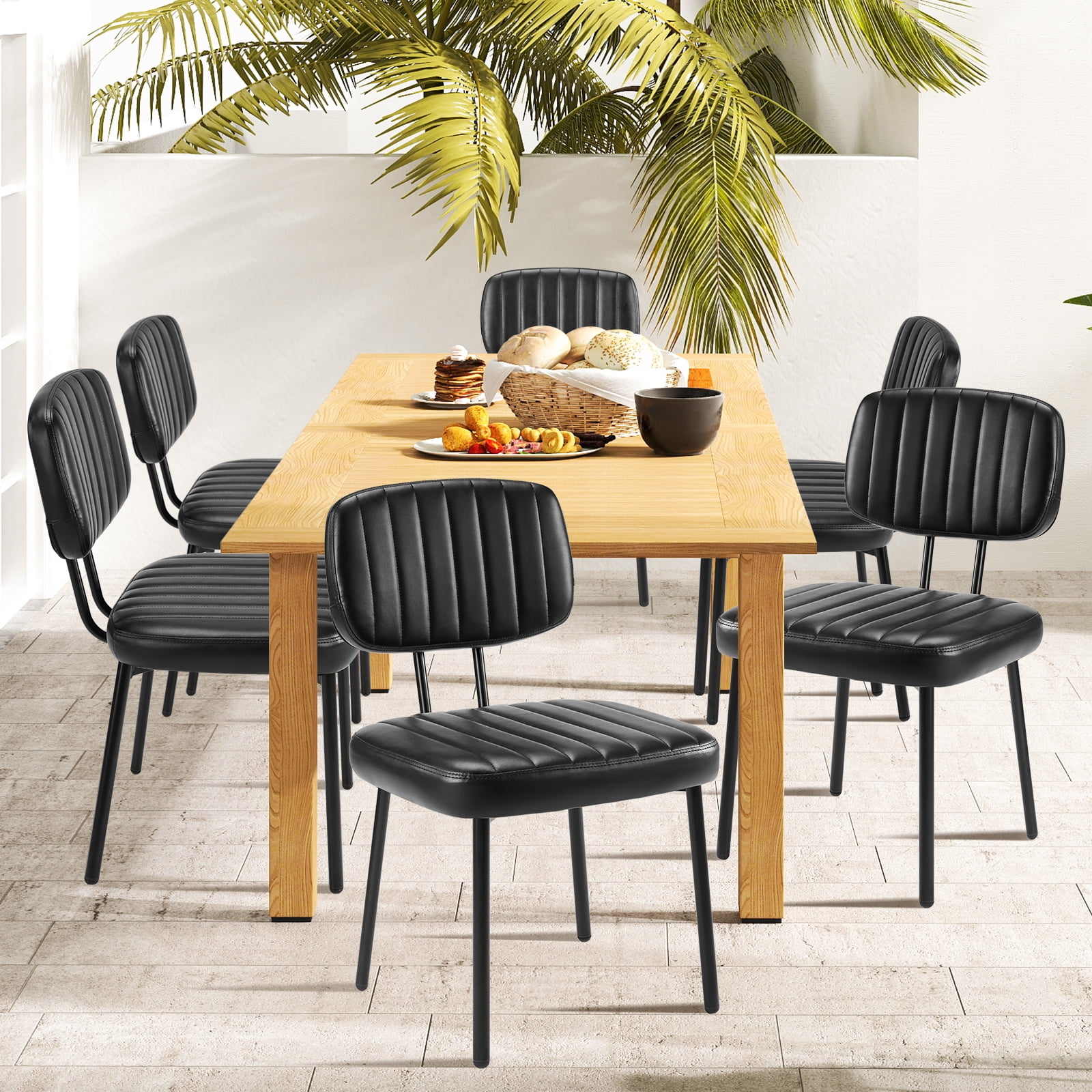 JOINSUN Mid-century Dining Chairs, Kitchen Chairs Set of 2, Black